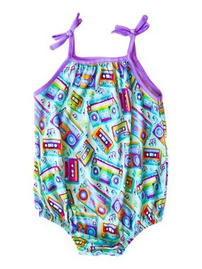 Birdie Bean Jesse Bamboo Bubble Romper Cassette Boombox Music 90’s Print 18-24M